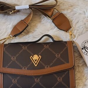 Valentino Orlandi Brown and Black Crossbody Bag